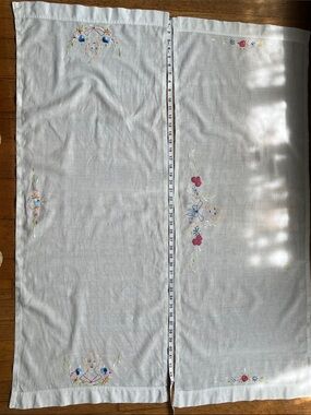Vintage Embroidered Pair of table runners with hand embroidering